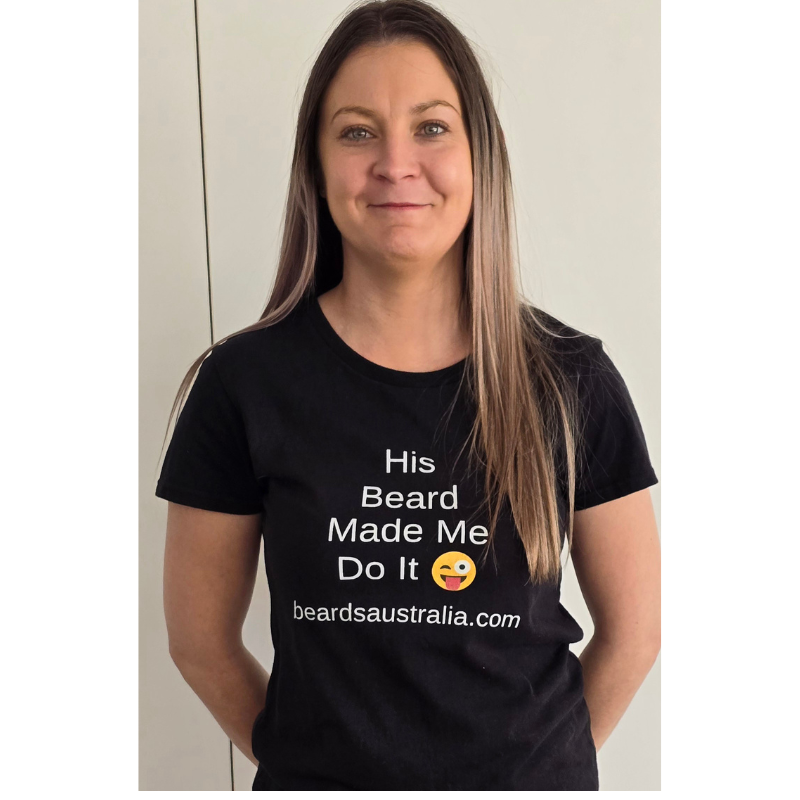 Beards Australia His Beard Made Me Do It Black Ladies T-Shirt
