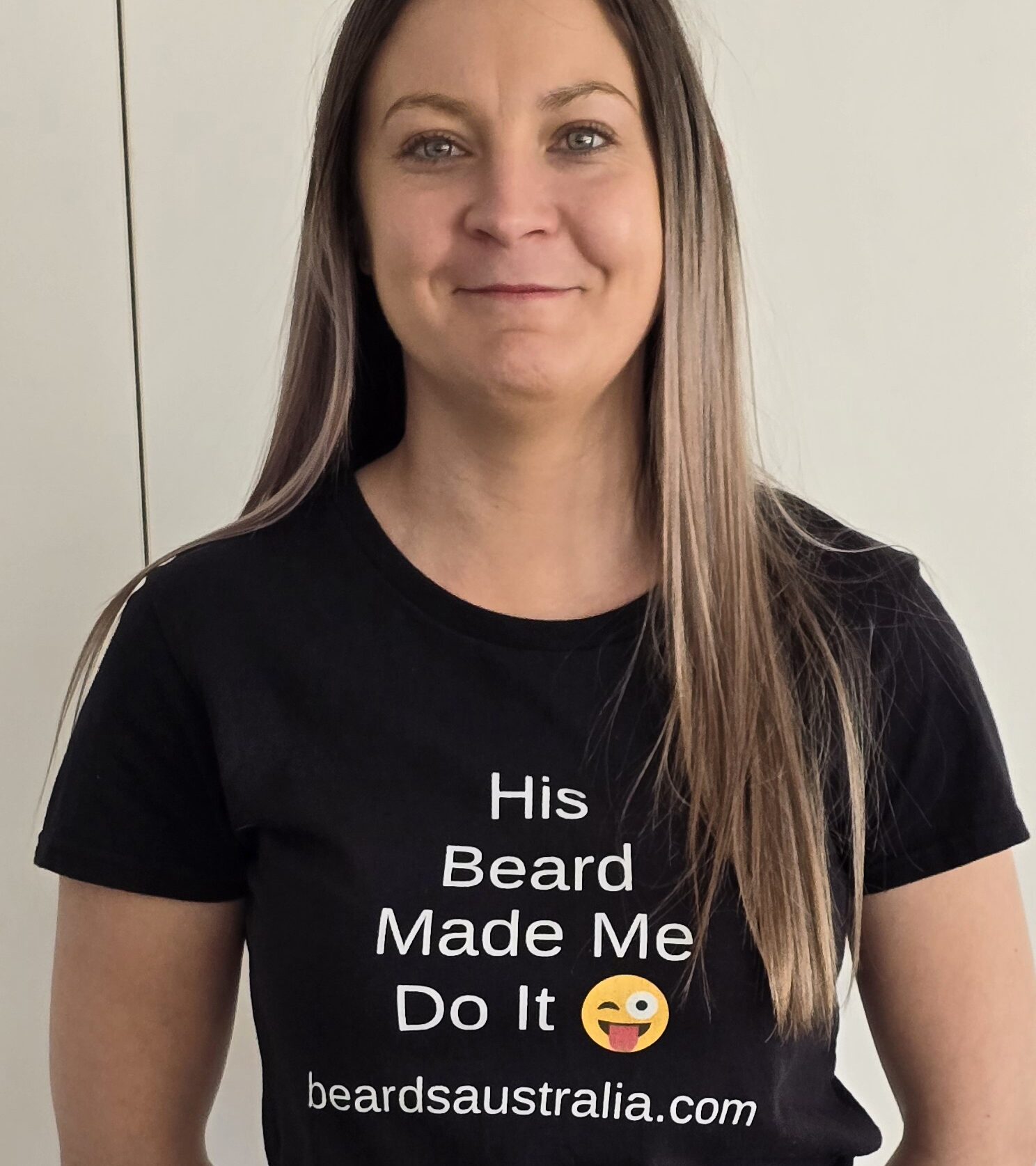 Beards Australia His Beard Made Me Do It Black Ladies T-Shirt - Image 3